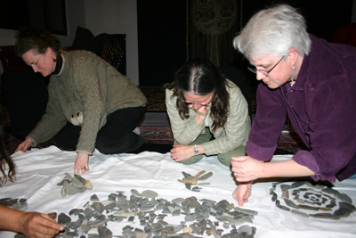 Women sorting stones