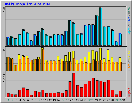 Daily usage for June 2013