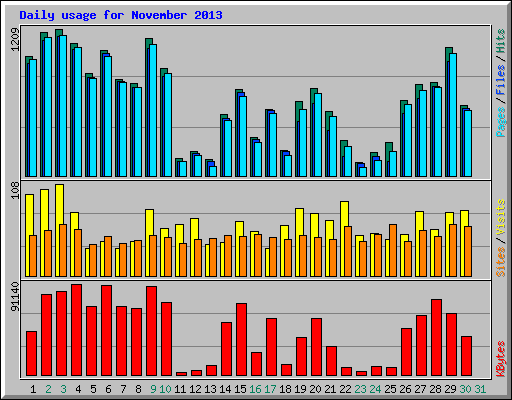 Daily usage for November 2013