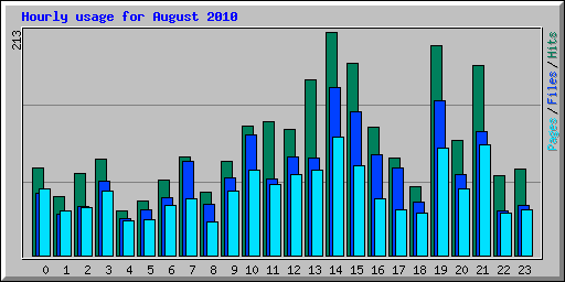 Hourly usage for August 2010