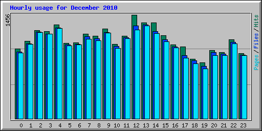 Hourly usage for December 2010