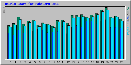 Hourly usage for February 2011