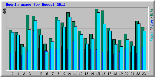 Hourly usage for August 2011