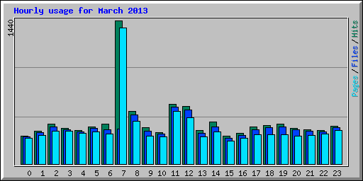 Hourly usage for March 2013