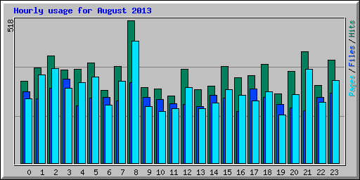 Hourly usage for August 2013