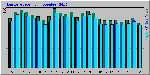 Hourly usage for November 2013