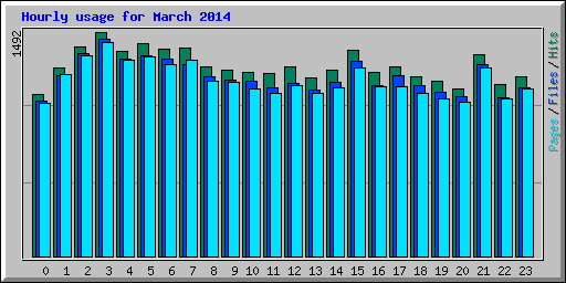 Hourly usage for March 2014