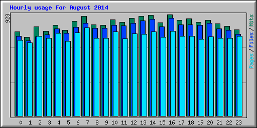 Hourly usage for August 2014