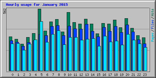 Hourly usage for January 2015
