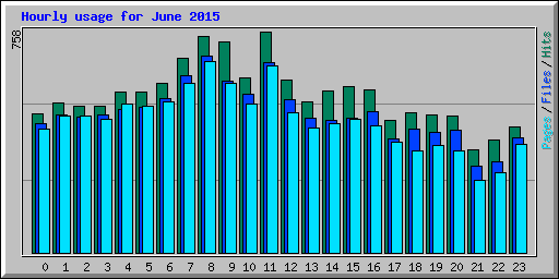 Hourly usage for June 2015